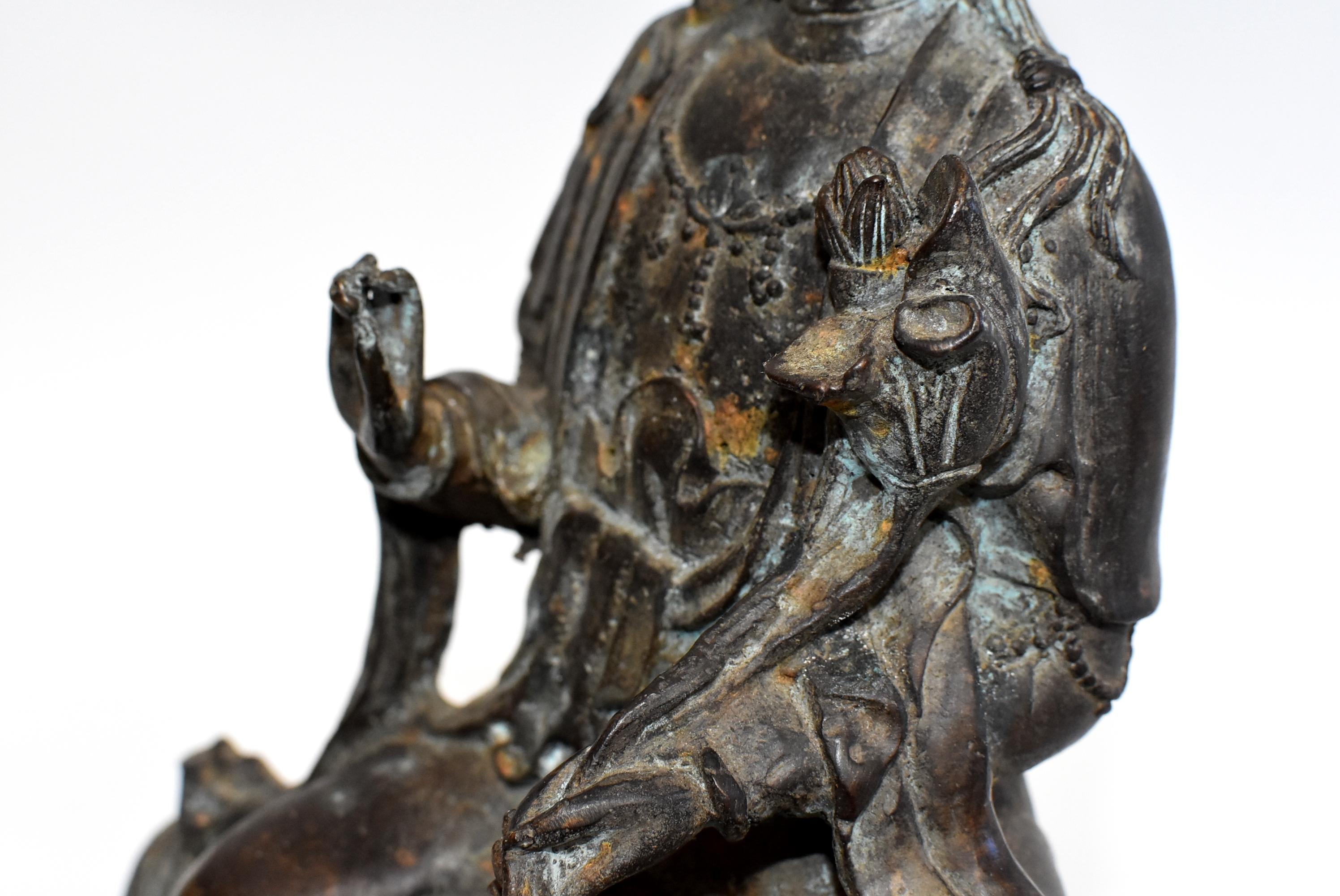 Antique Bronze Kwan Yin on Elephant 2
