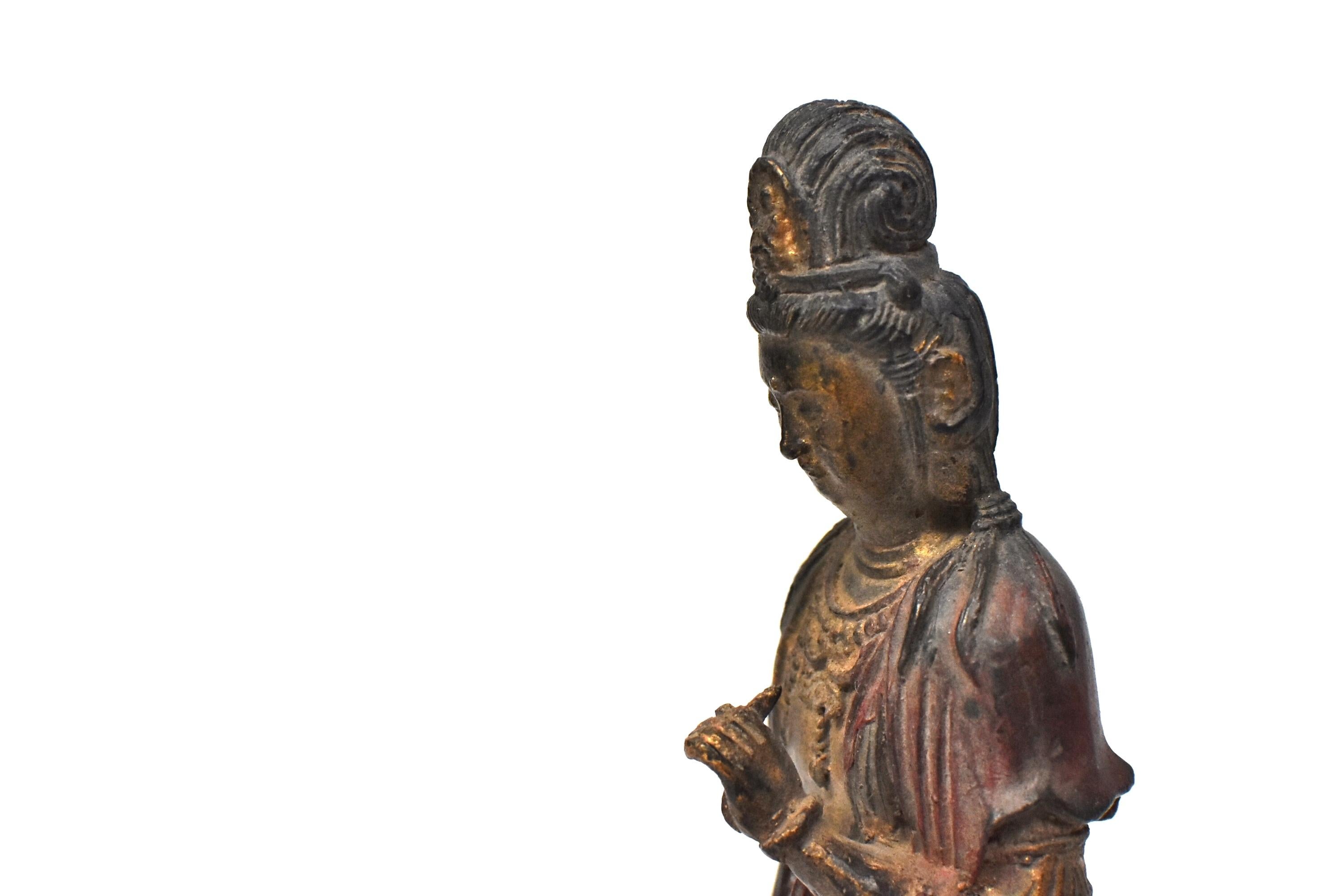 Antique Bronze Kwan Yin Statue, Standing 4