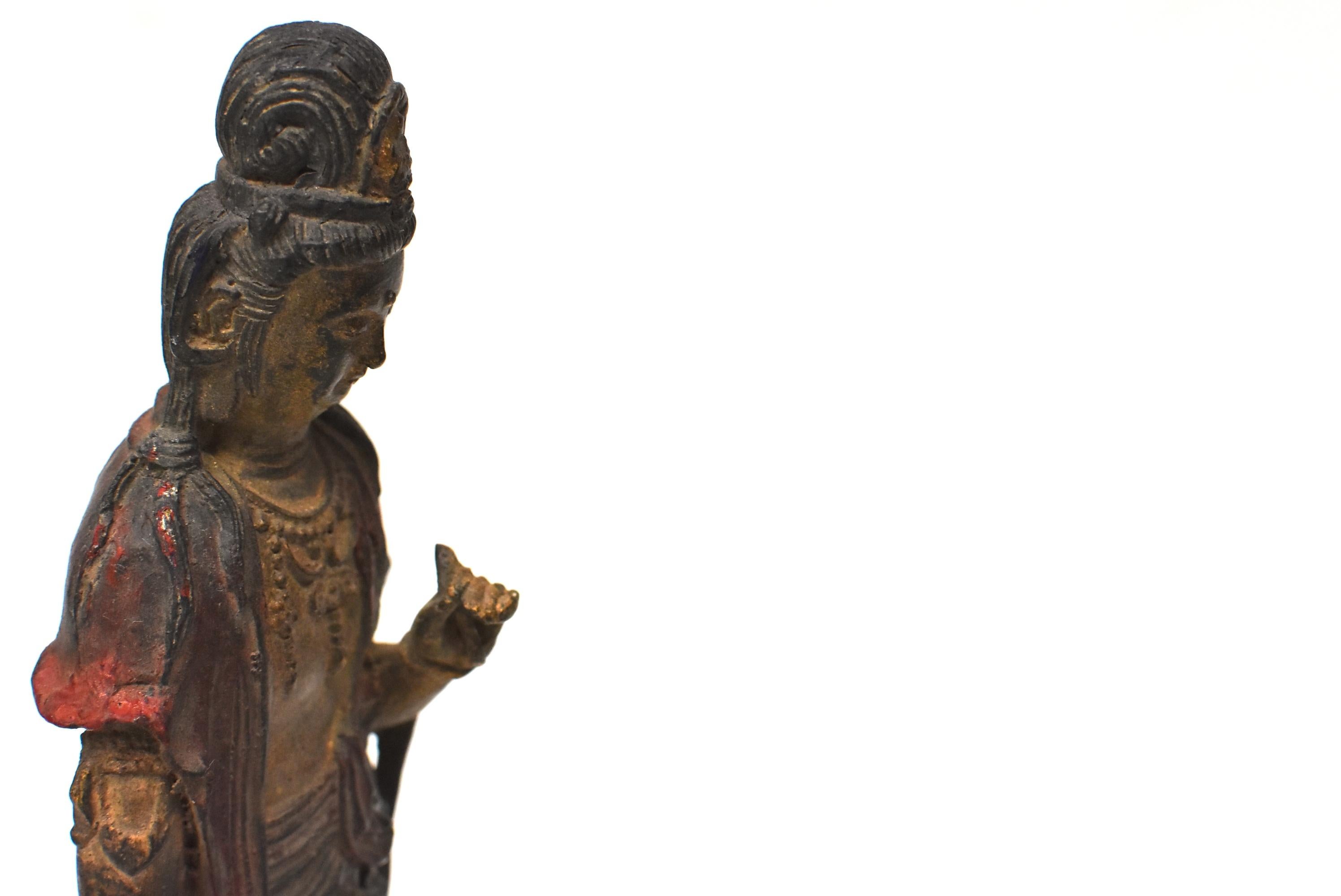 Antique Bronze Kwan Yin Statue, Standing 5