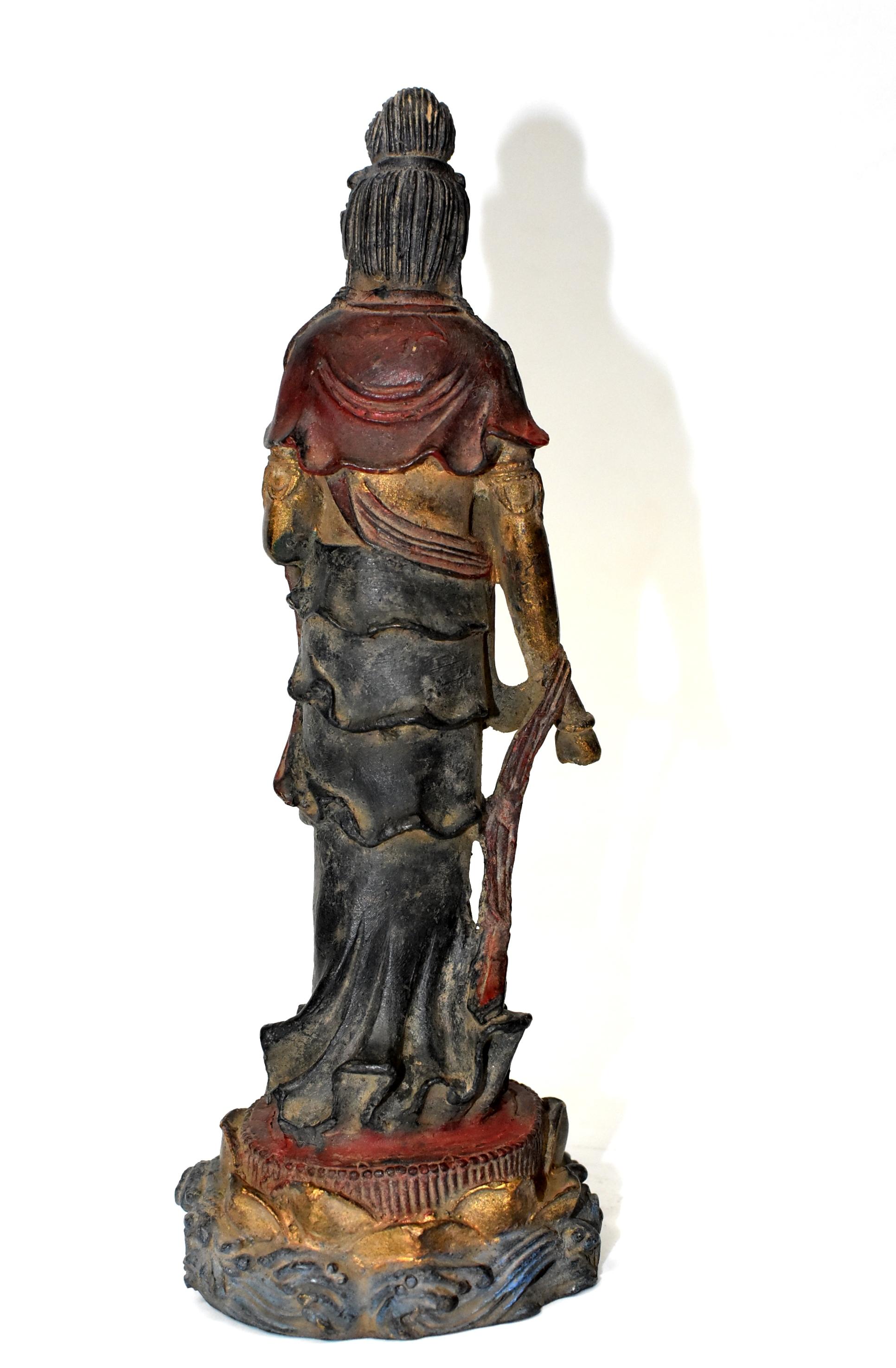 Antique Bronze Kwan Yin Statue, Standing 7