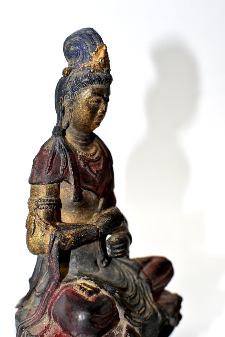 Antique Bronze Kwan Yin Statue, Teaching at 1stDibs