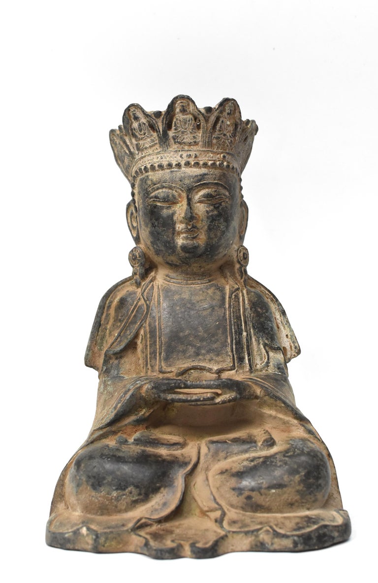 Antique Bronze Kwan Yin Statue, Teaching at 1stDibs
