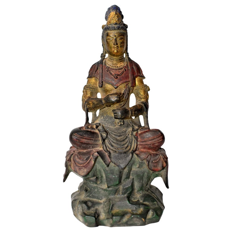 Antique Bronze Kwan Yin Statue, Teaching at 1stDibs
