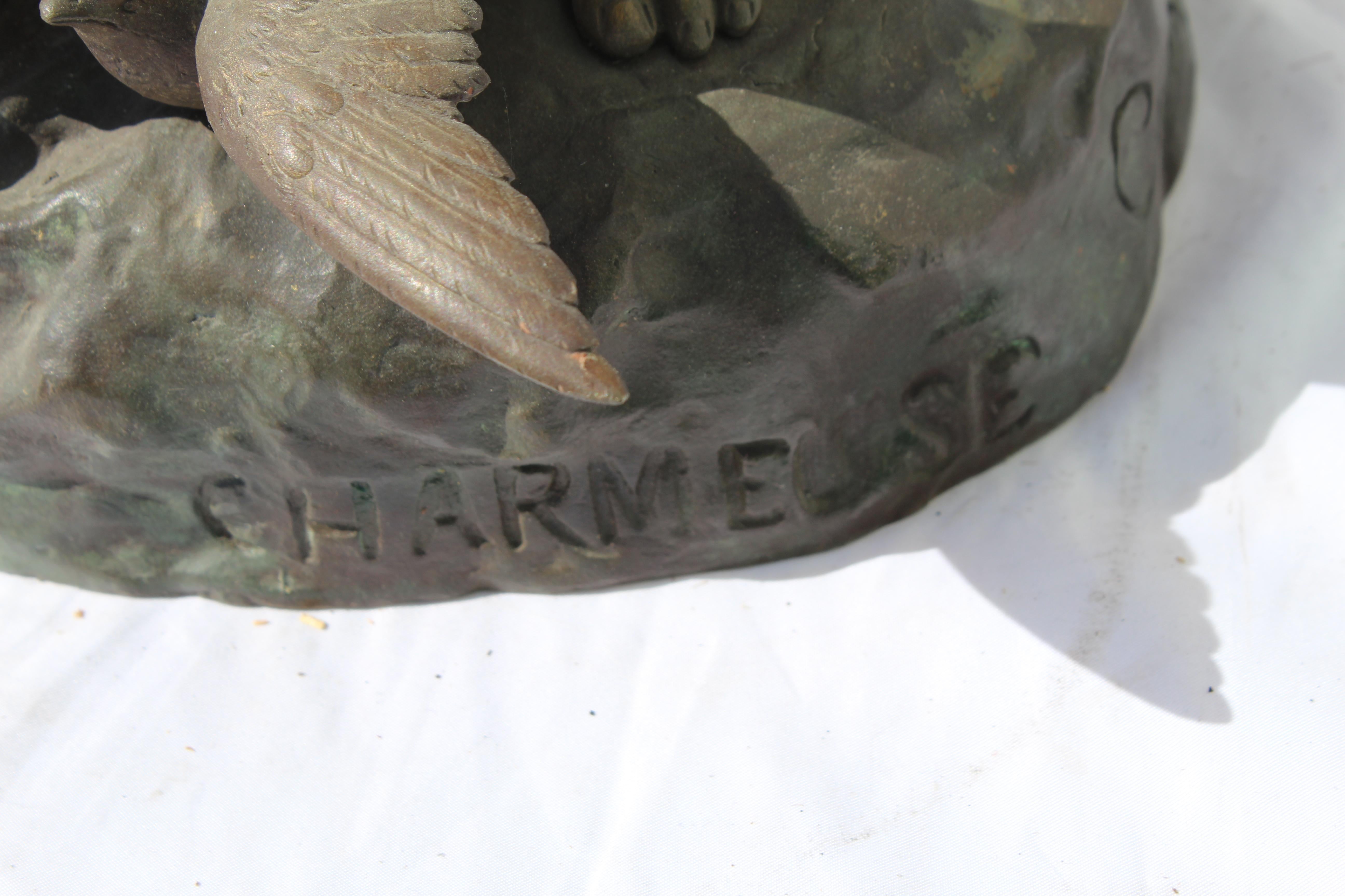 Antike Bronze-Damenfigur, signiert Champagner, Lg Titel Charmeise, um 1900 (Europäisch) im Angebot