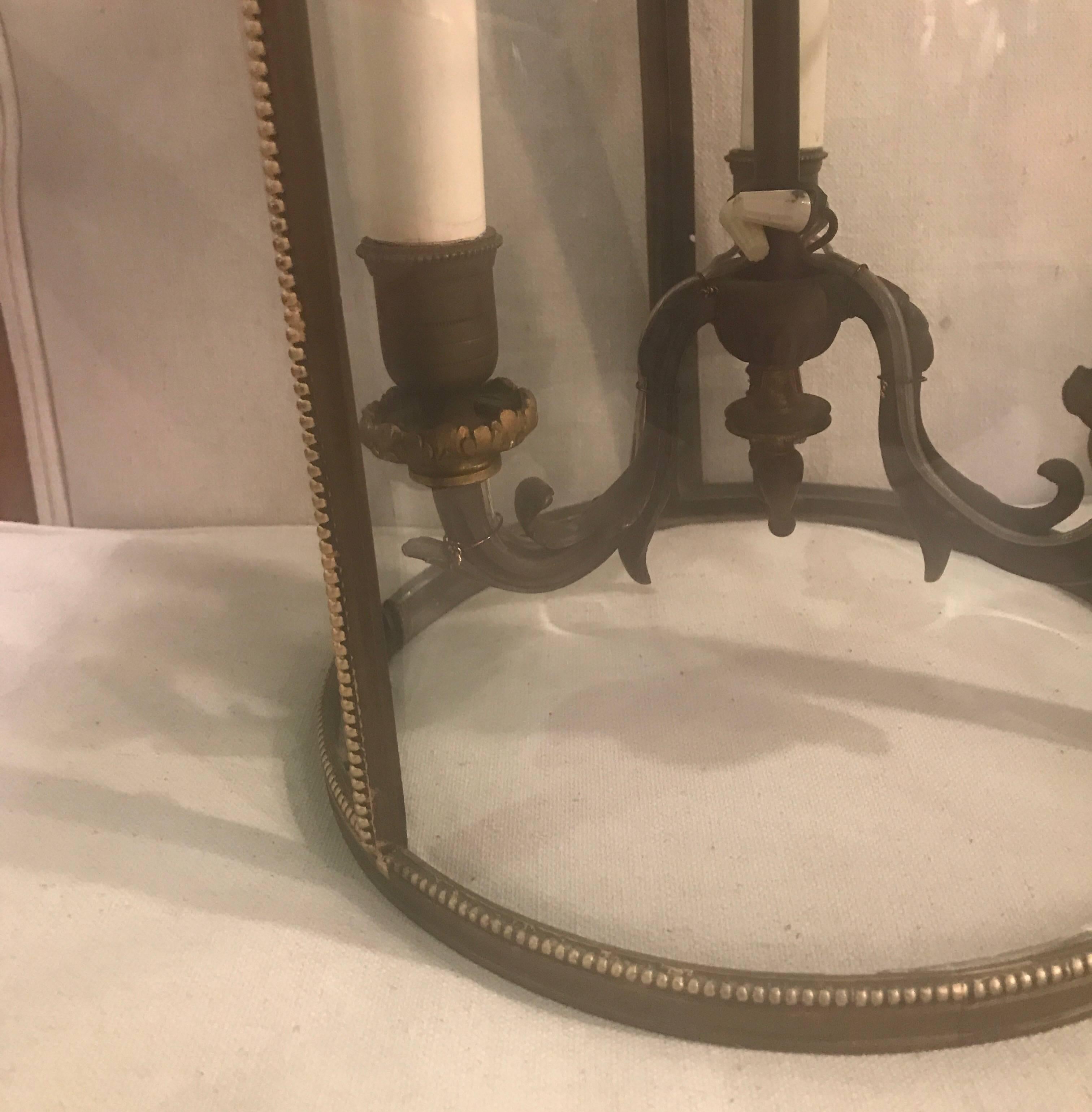 Edwardian Antique Bronze Lantern Light Fixture