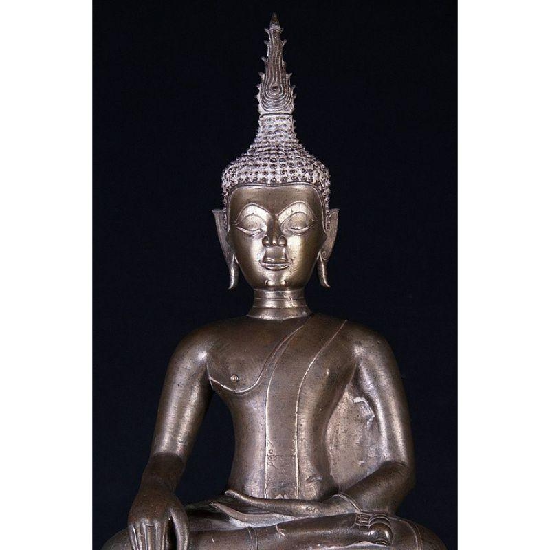 Antique Bronze Laos Buddha Statue from Laos For Sale 1