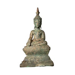 Statue de Bouddha du Laos en bronze ancien