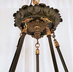 Antique Bronze Late 19th Century 10-Light Empire Fixture