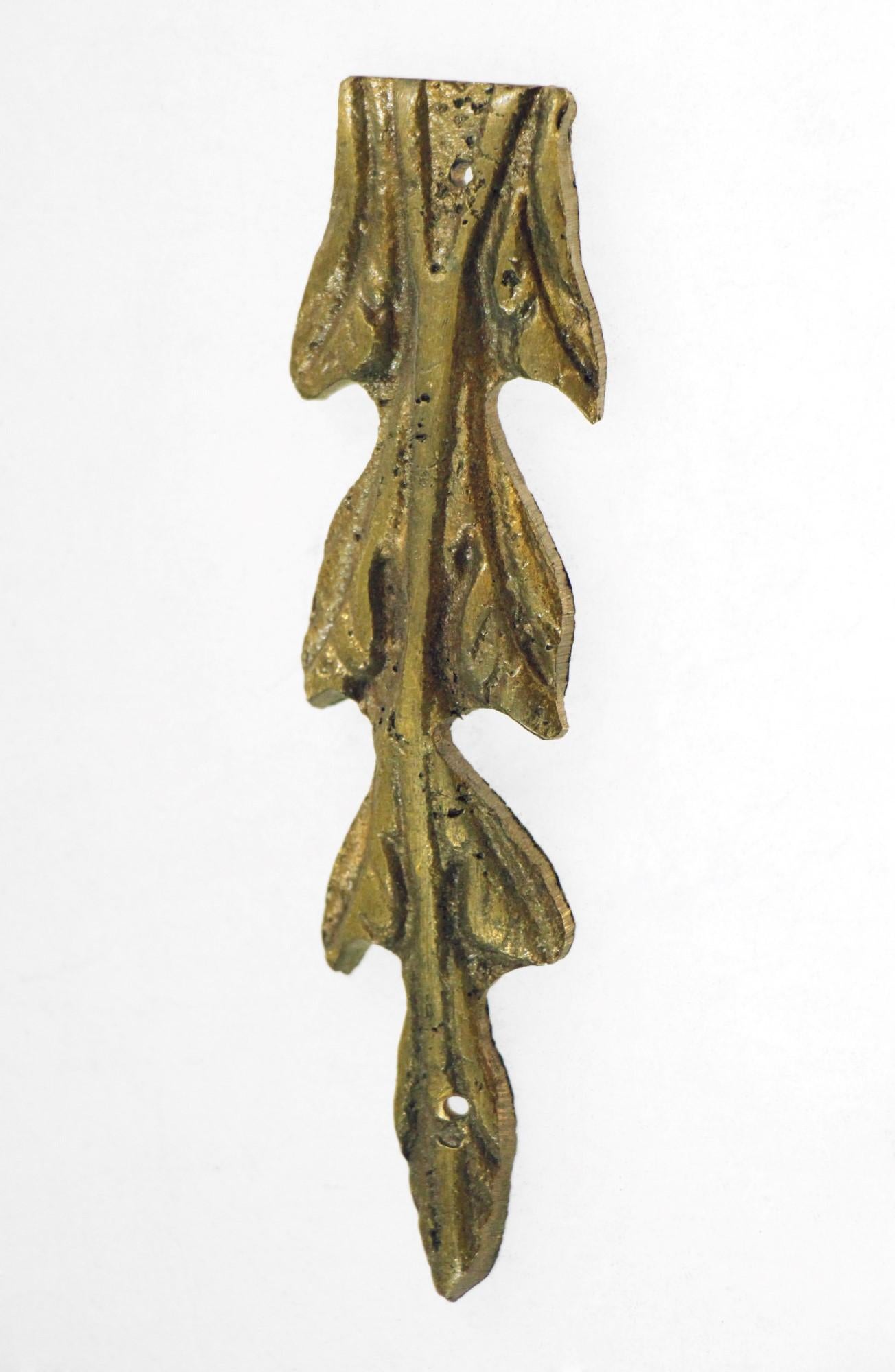 Belgian Antique Bronze Leaves Furniture Applique Set from Belgium