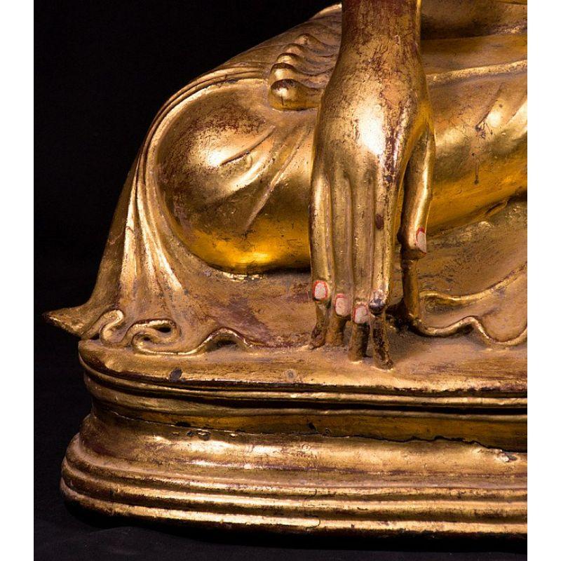 Antique Bronze Mandalay Buddha Statue from Burma For Sale 9