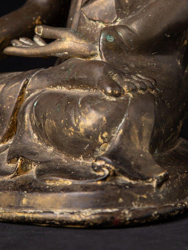 Antique Bronze Mandalay Buddha Statue from Burma For Sale 13