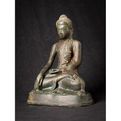 Antike Mandalay-Buddha-Statue aus Bronze aus Burma