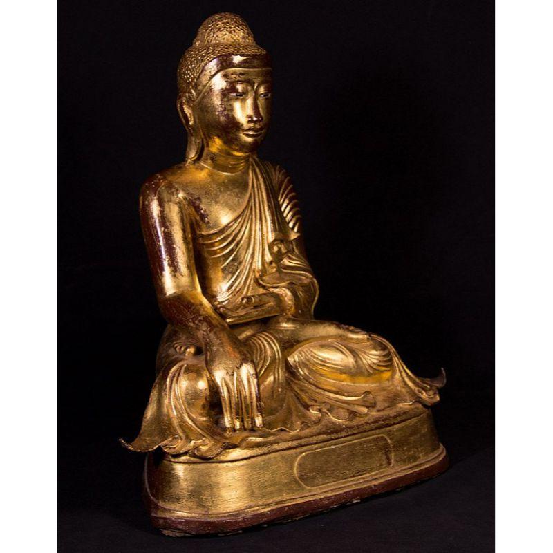 Antique Bronze Mandalay Buddha Statue from Burma For Sale 1