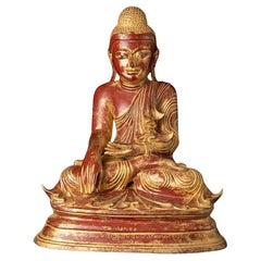 Antike Mandalay-Buddha-Statue aus Bronze aus Burma