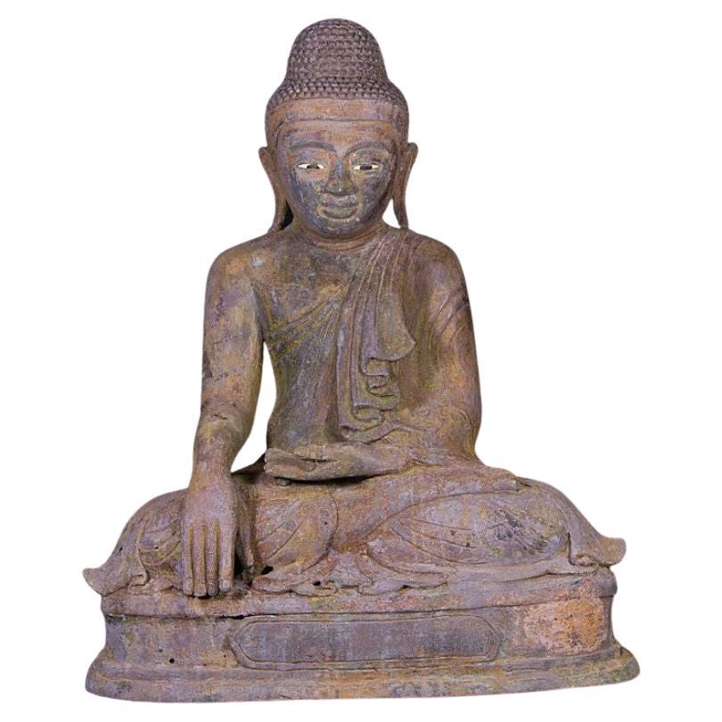 statue de Bouddha Mandalay en bronze ancien de Birmanie