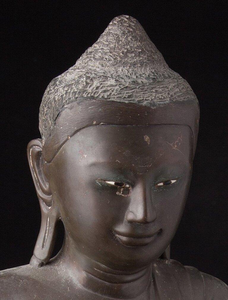 Antique Bronze Mandalay Buddha Statue from Burma 5