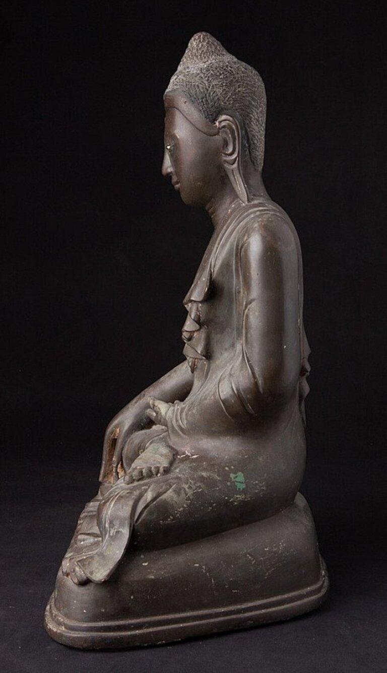Burmese Antique Bronze Mandalay Buddha Statue from Burma