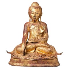 Antike Mandalay-Buddha-Statue aus Bronze aus Burma  Original-Buddhas