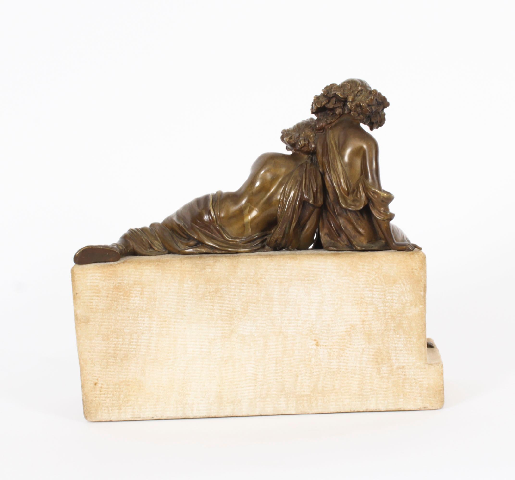 Antique Bronze Marble Sculpure by Carl Kauba Circa 1890 For Sale 5