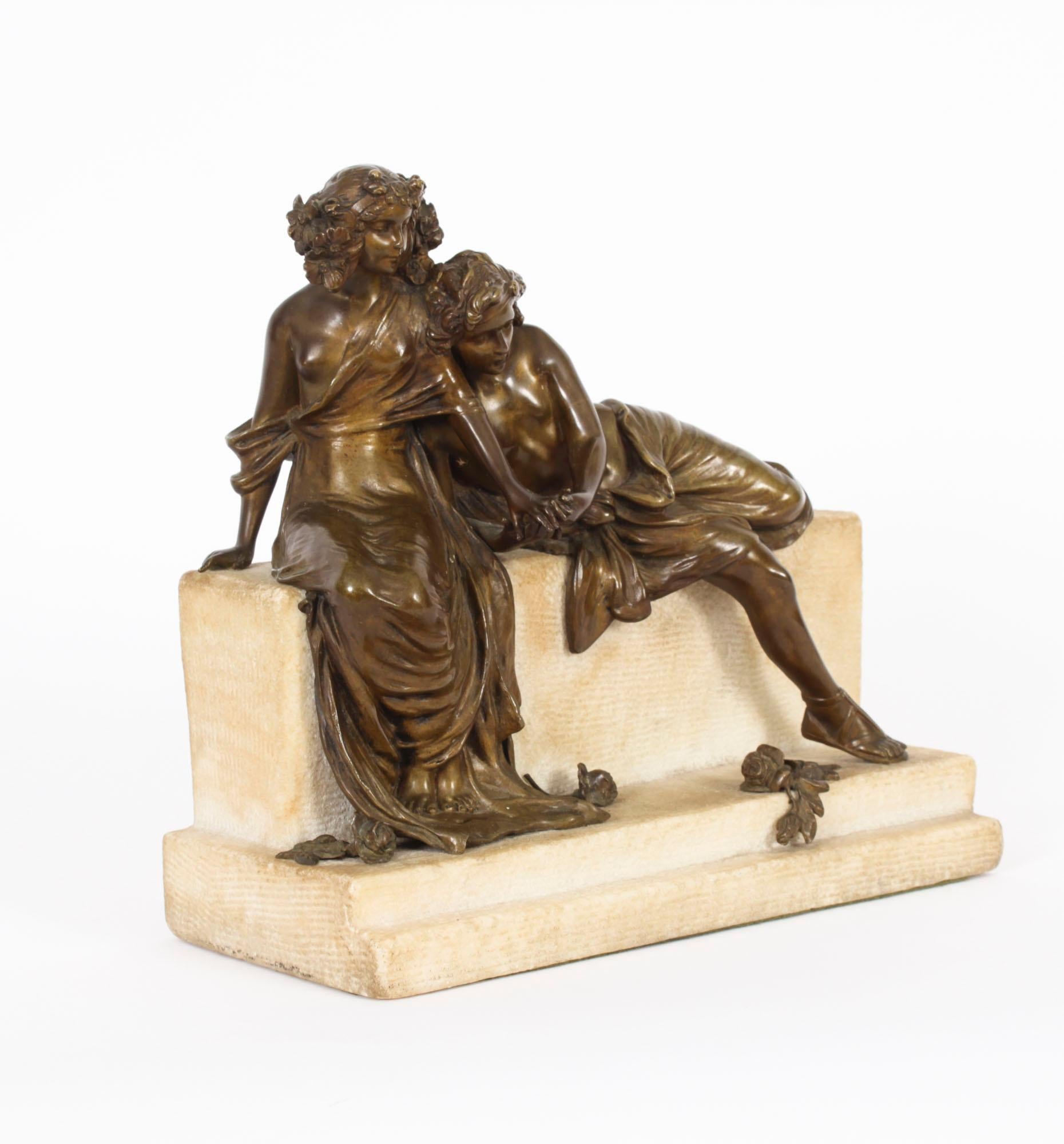 Scultura antica in bronzo e marmo di Carl Kauba del XIX secolo in vendita 9