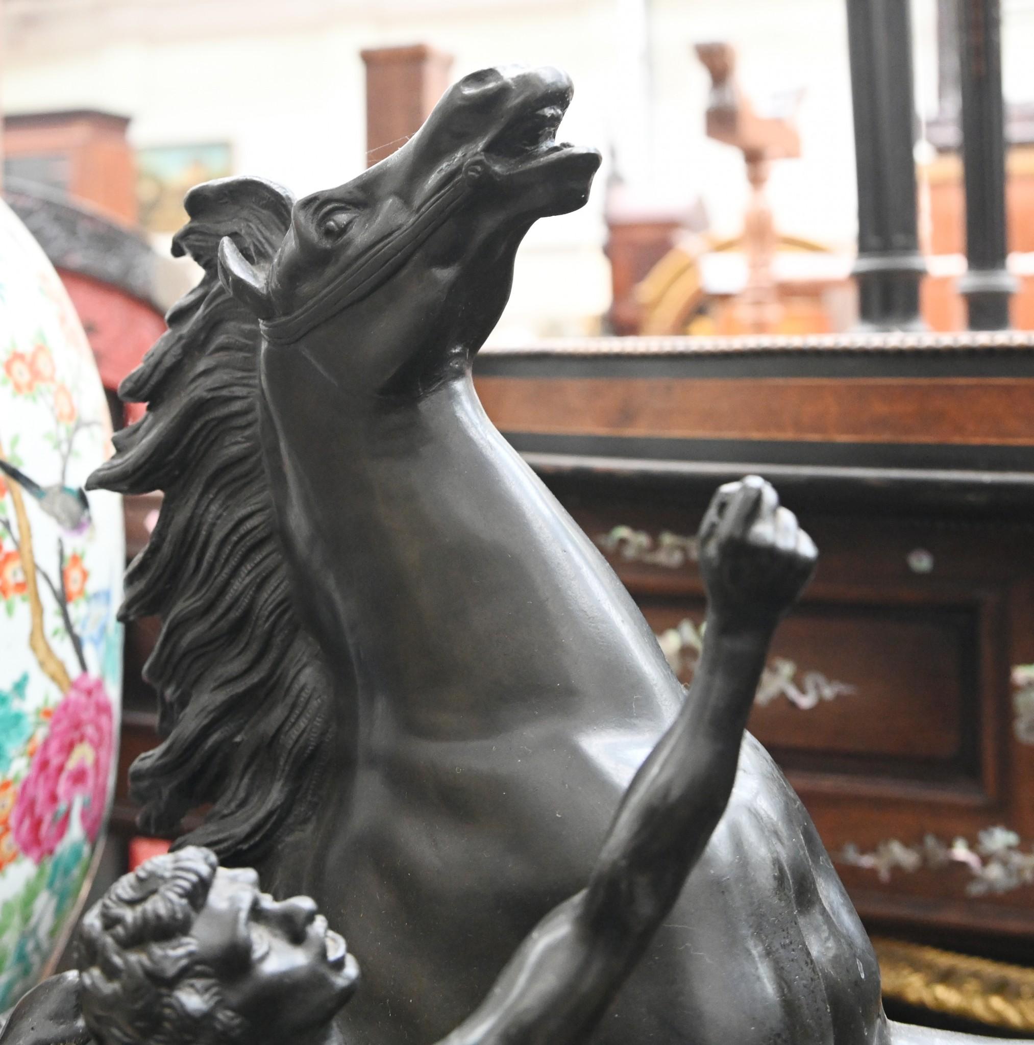 Antike Bronze-Marley-Pferd-Statue aus Boulle-Sockel im Angebot 7
