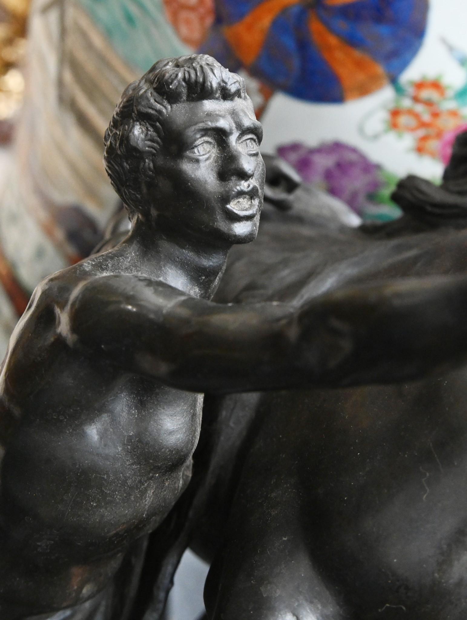 Antike Bronze-Marley-Pferd-Statue aus Boulle-Sockel (Mittleres 19. Jahrhundert) im Angebot