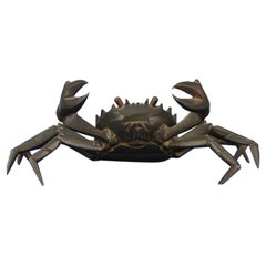 Okimono Meiji en bronze antique représentant un crabe 19ème siècle Japon:: Japonais