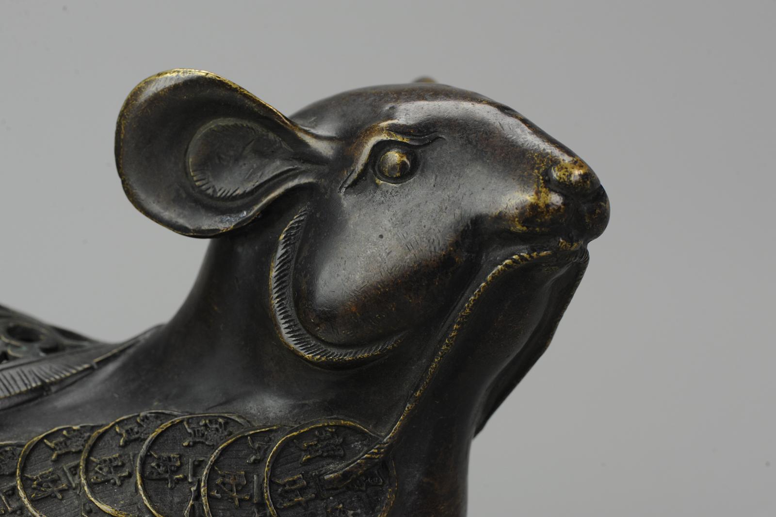 Antique Bronze Meiji Okimono of a Rat 19th Century Japan, Japanese 13