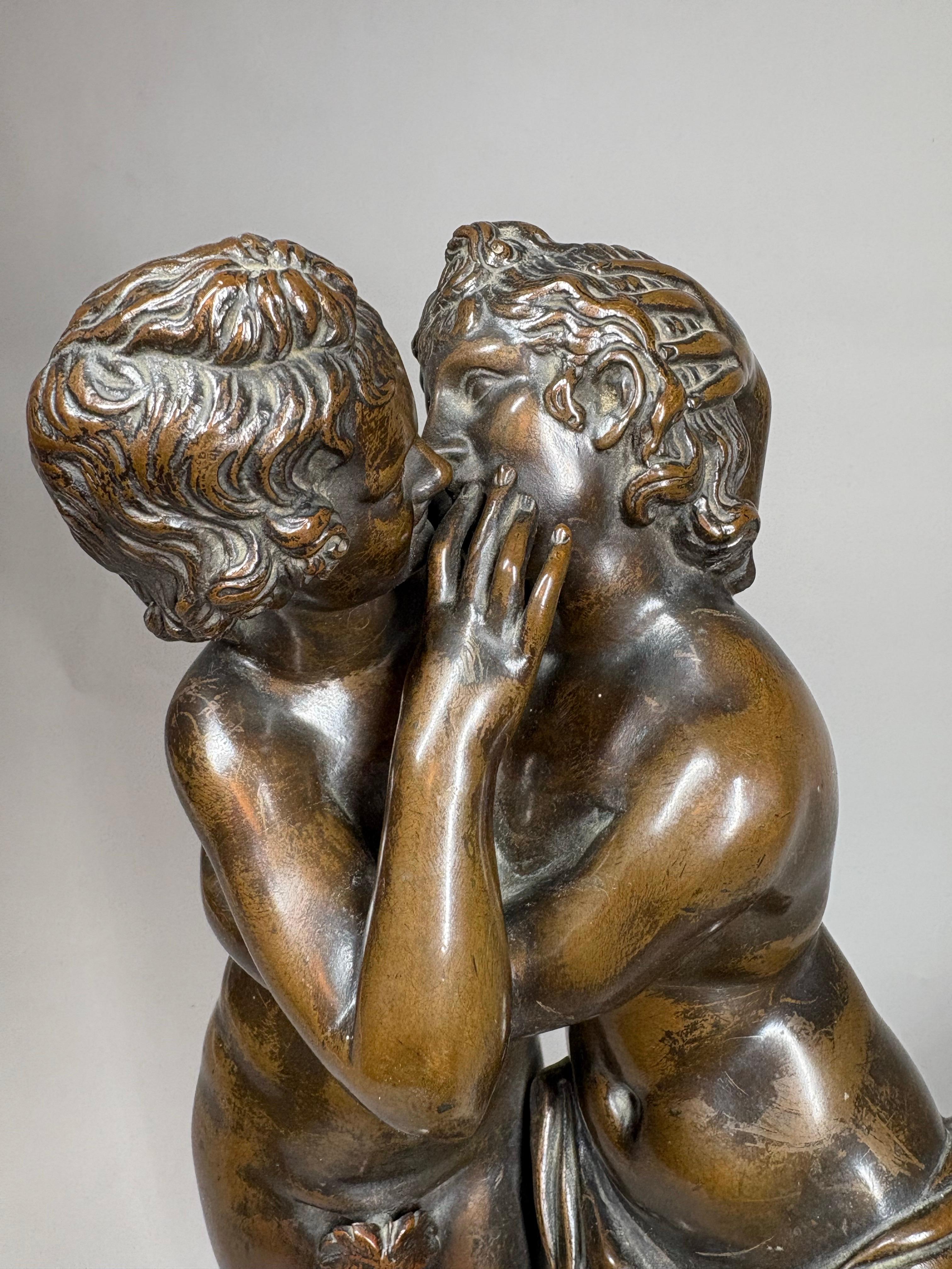 Antique bronze model of Cupid and Psyche after The Antique en venta 3