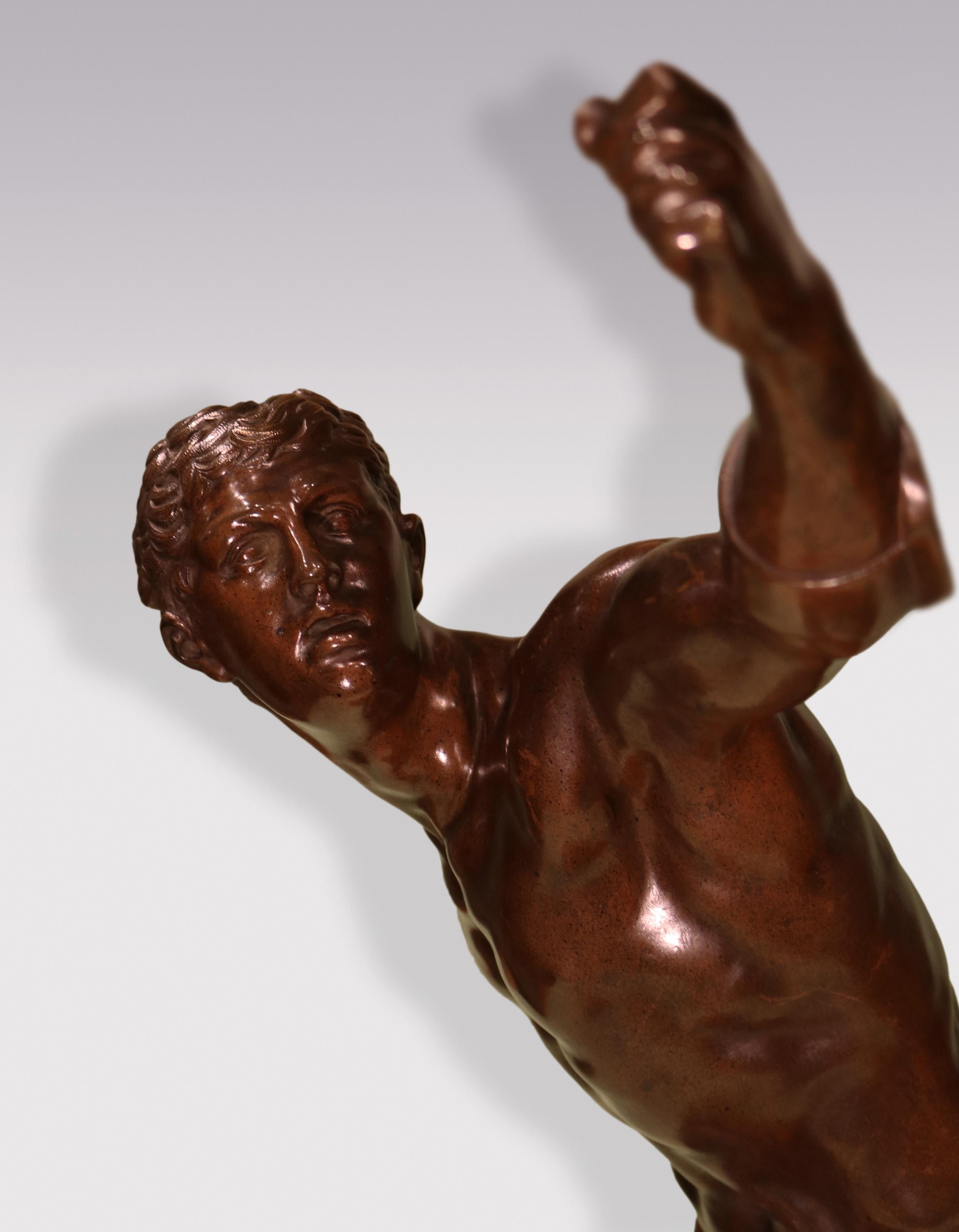 Antique Bronze model of the Borghese Gladiator In Good Condition For Sale In London, GB
