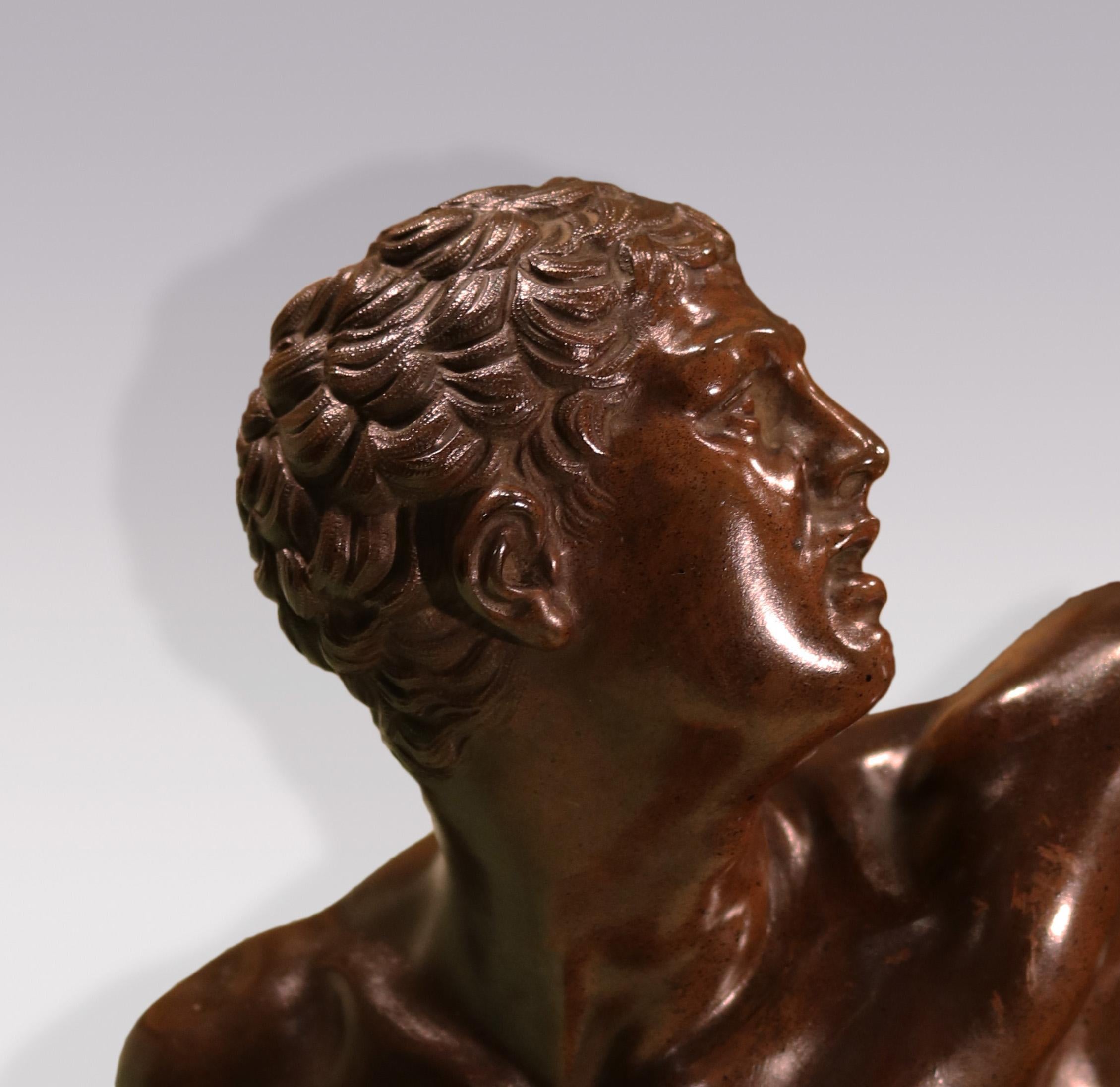 Renaissance Revival Antique Bronze model of the Borghese Gladiator