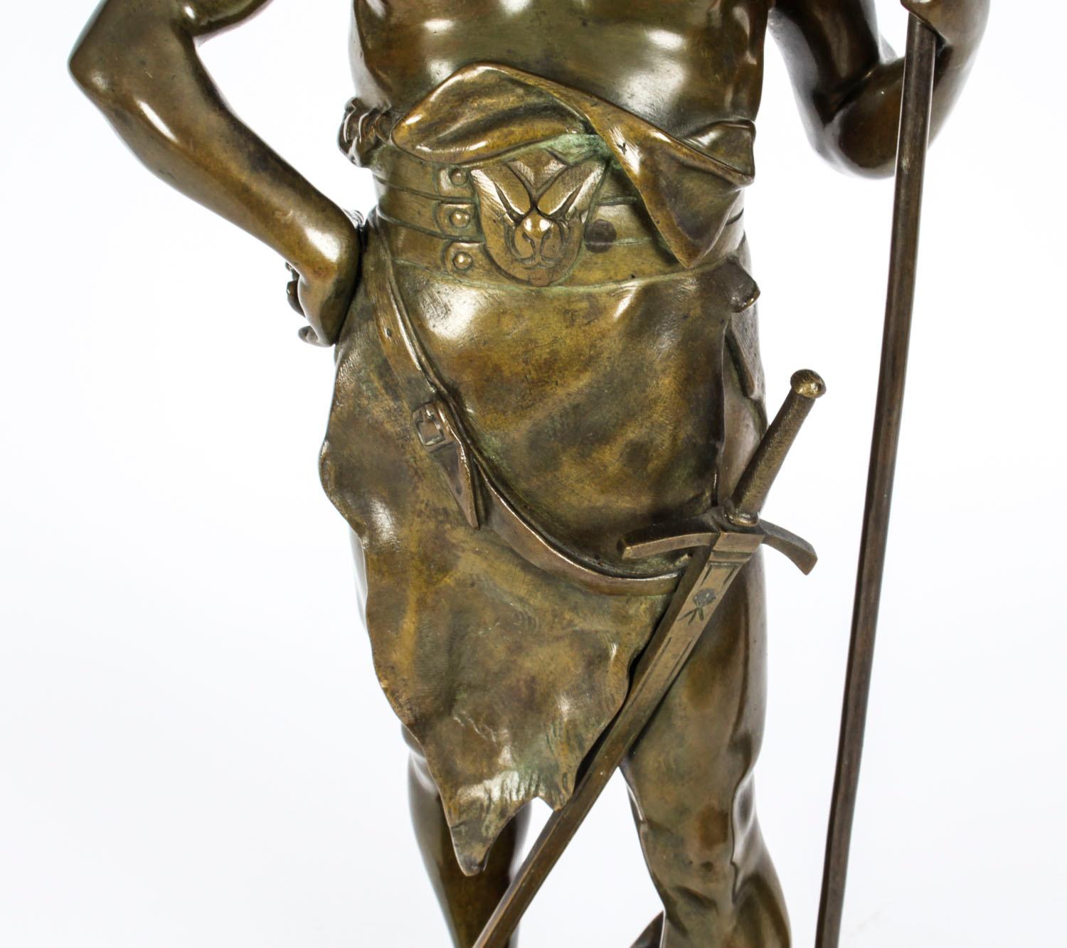 French Antique Bronze Mythological Warrior 