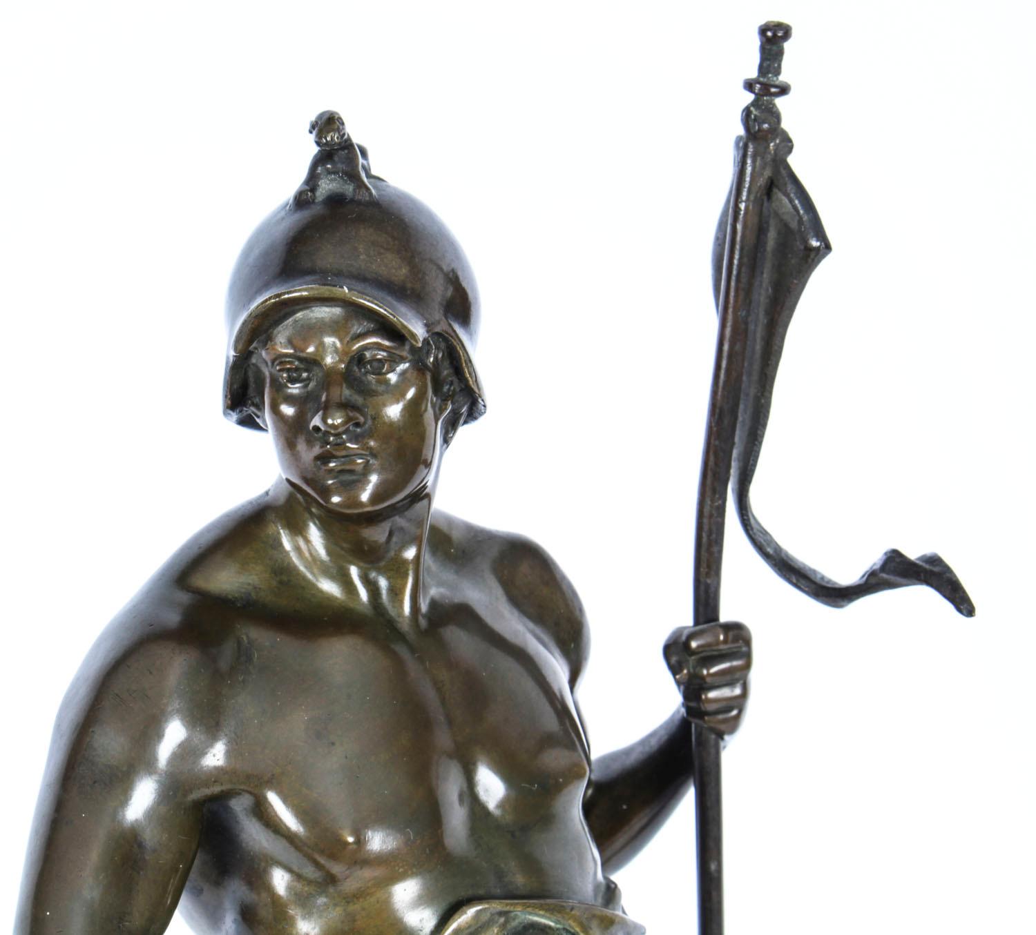 Late 19th Century Antique Bronze Mythological Warrior 