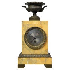 Antique Bronze n Marble Classic Revival Clock by Claude Hemon early 19th century