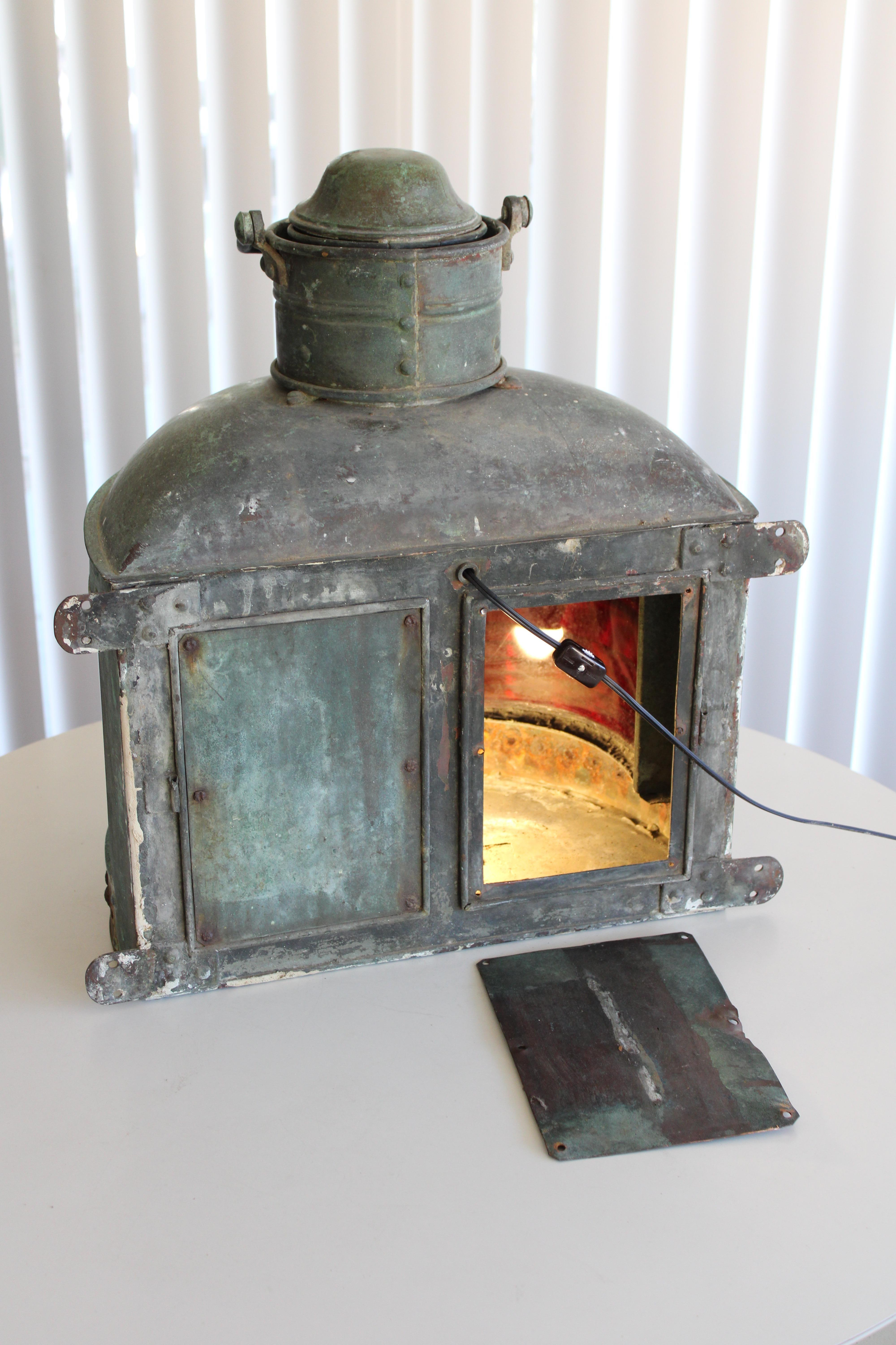 Antique Bronze Nautical Lantern For Sale 2