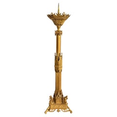 Antique Bronze Neo-Gothic candlestick