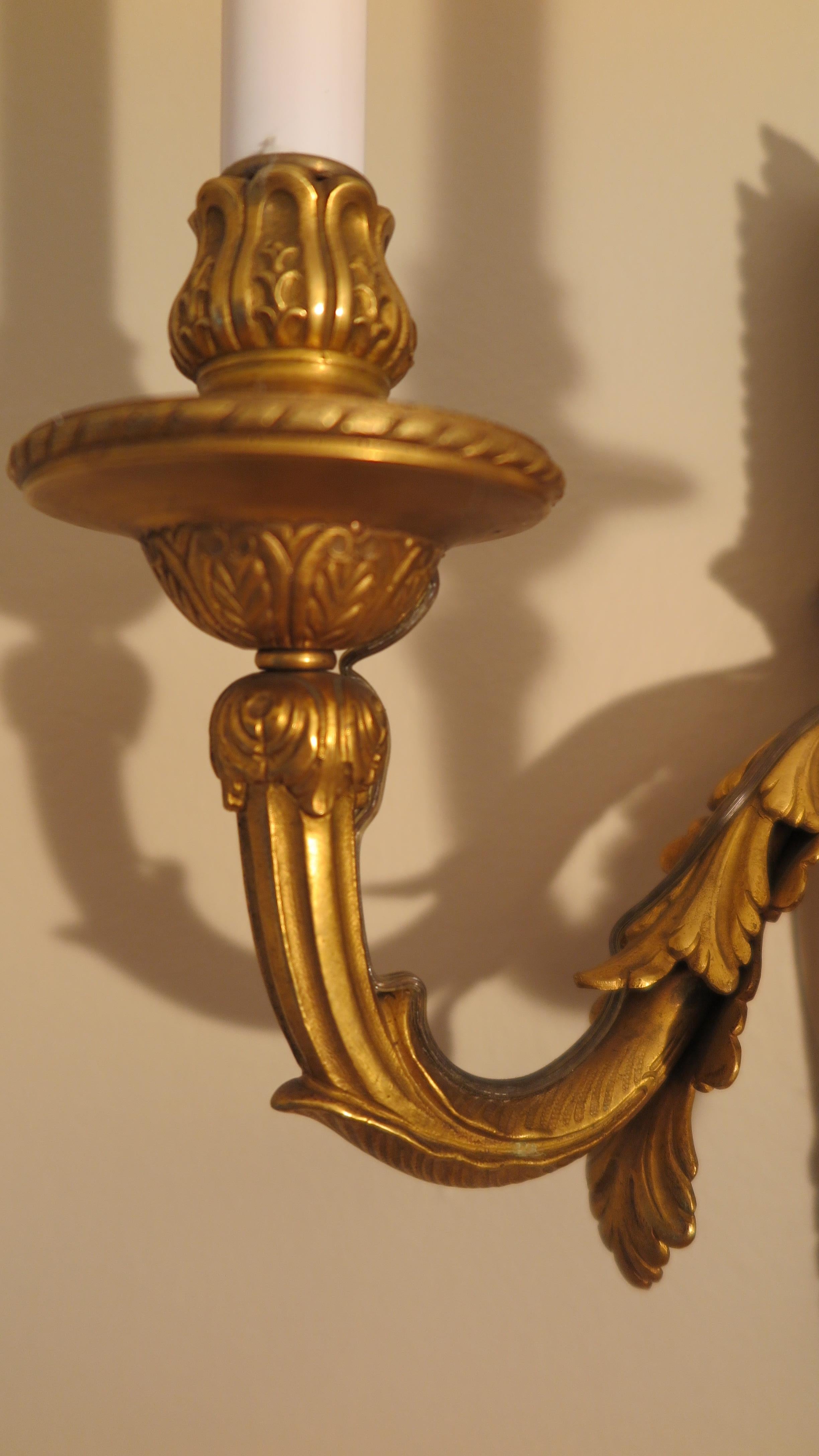 Early 20th Century Antique Bronze Neoclassical Bronze Sconces