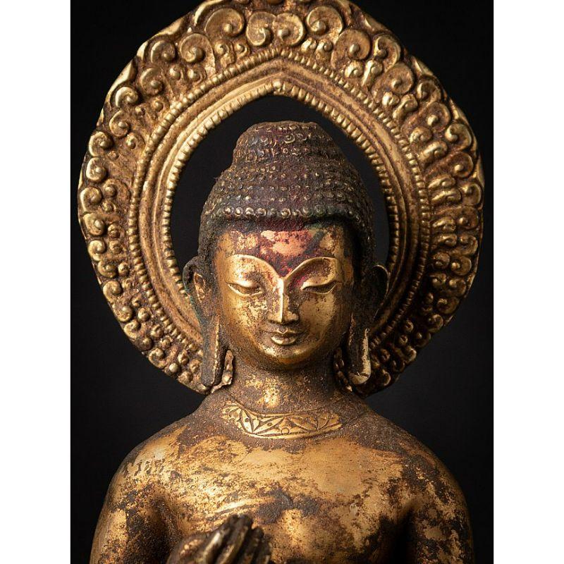 Antique Bronze Nepali Buddha Statue from Nepal For Sale 5