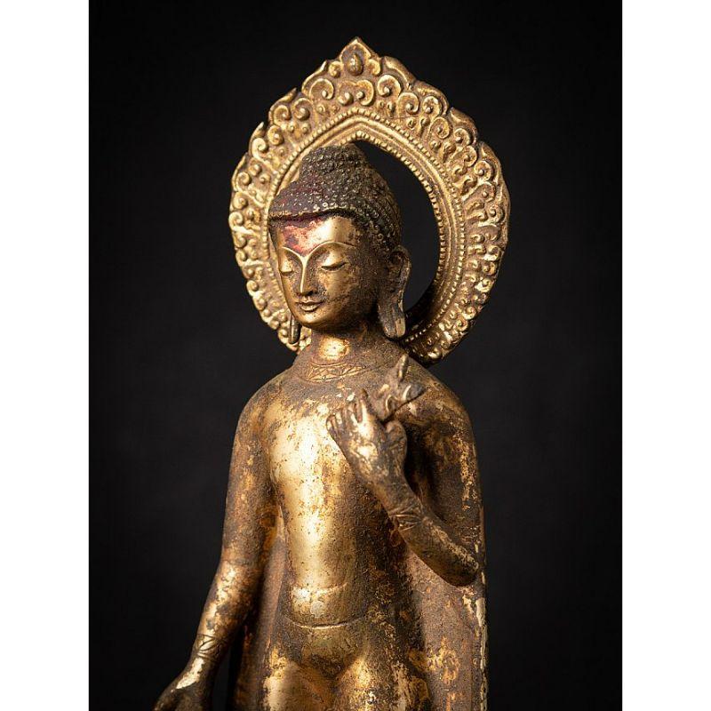 Antique Bronze Nepali Buddha Statue from Nepal For Sale 6