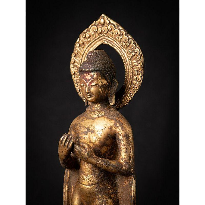 Antique Bronze Nepali Buddha Statue from Nepal For Sale 6
