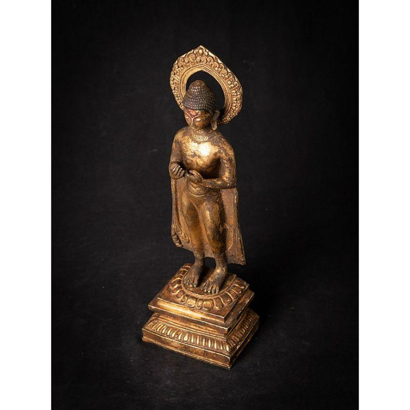 Antique Bronze Nepali Buddha Statue from Nepal For Sale 8