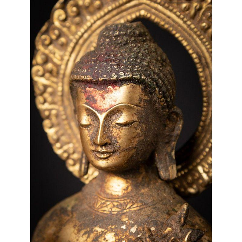 Antique Bronze Nepali Buddha Statue from Nepal For Sale 10