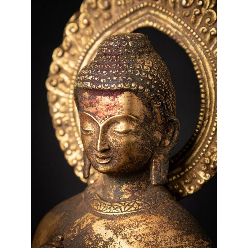 Antique Bronze Nepali Buddha Statue from Nepal For Sale 11