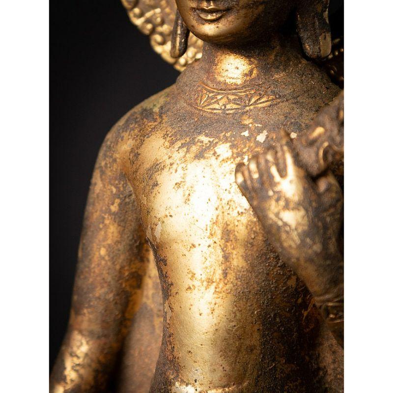 Antique Bronze Nepali Buddha Statue from Nepal For Sale 11