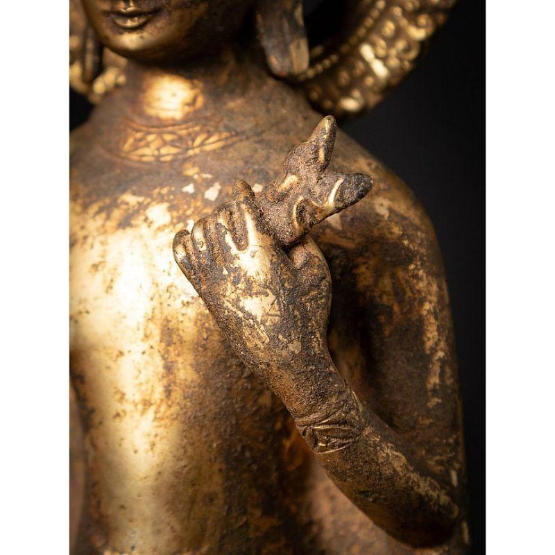 Antique Bronze Nepali Buddha Statue from Nepal For Sale 12