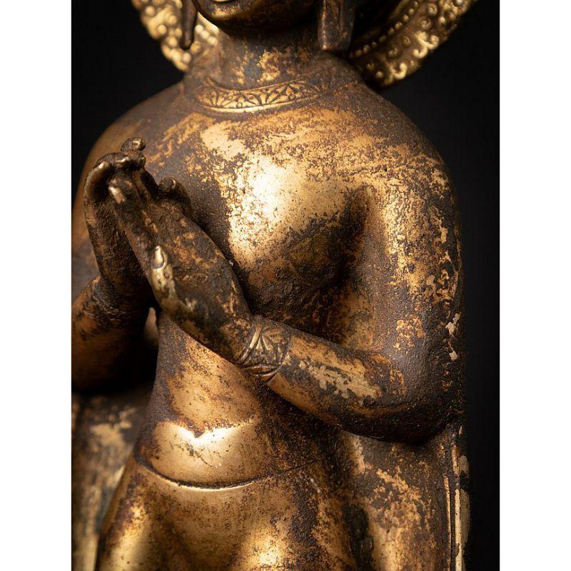 Antique Bronze Nepali Buddha Statue from Nepal For Sale 14