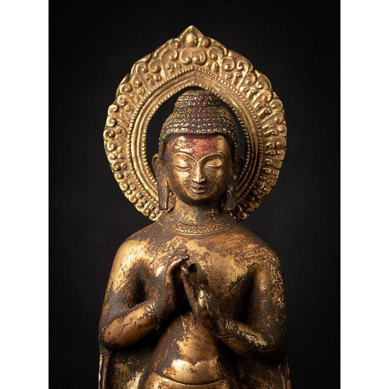 Antique Bronze Nepali Buddha Statue from Nepal For Sale 4