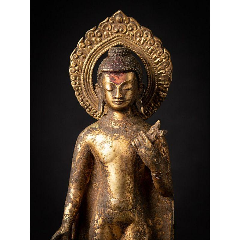 Antique Bronze Nepali Buddha Statue from Nepal For Sale 4