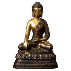 Statue de Bouddha népalais en bronze ancien du Népal