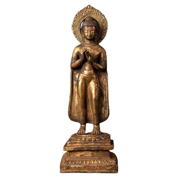 Antike Nepali-Buddha-Statue aus Bronze aus Nepal